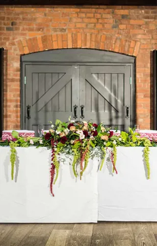 Image of the top table in the Waterside Room
