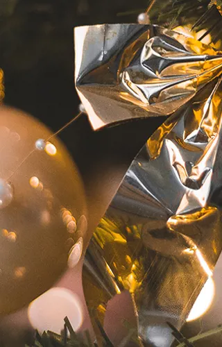 Christmas Baubles On A Tree